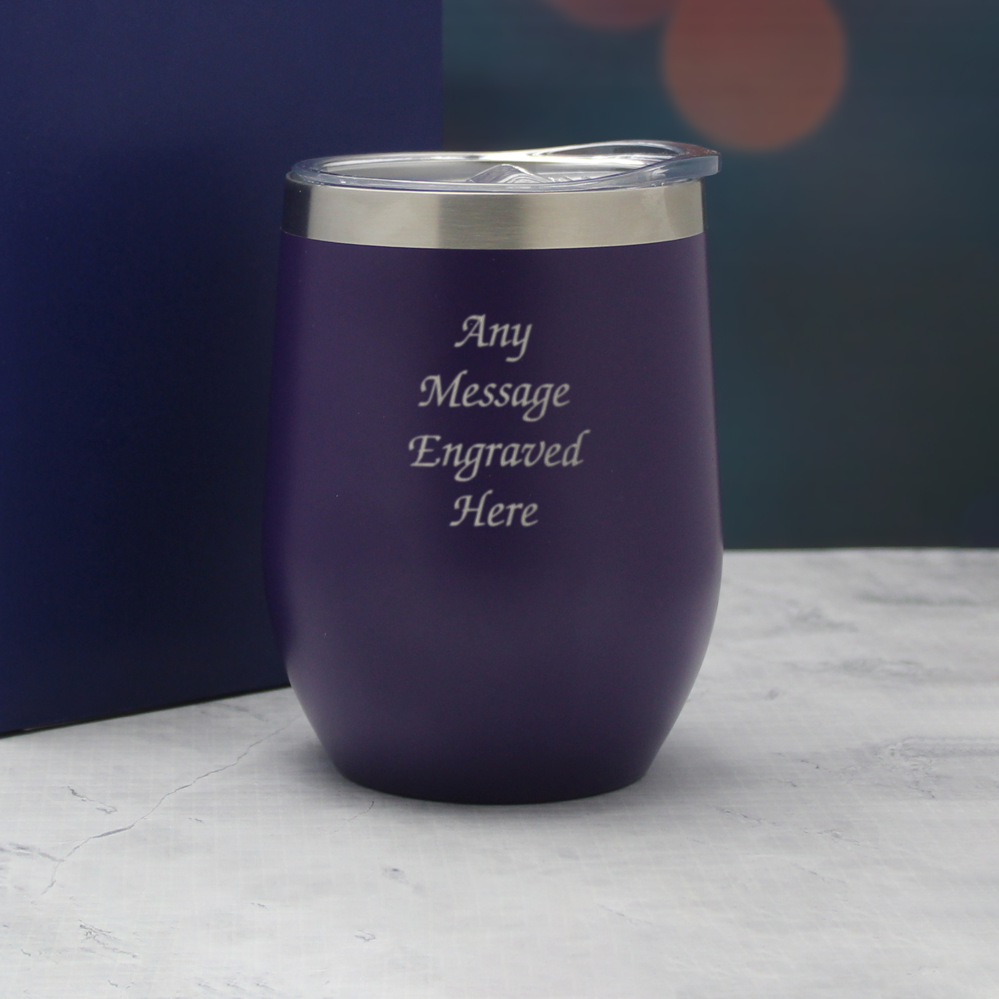 Engraved Purple Insulated Travel Cup Personalised Gift Supply